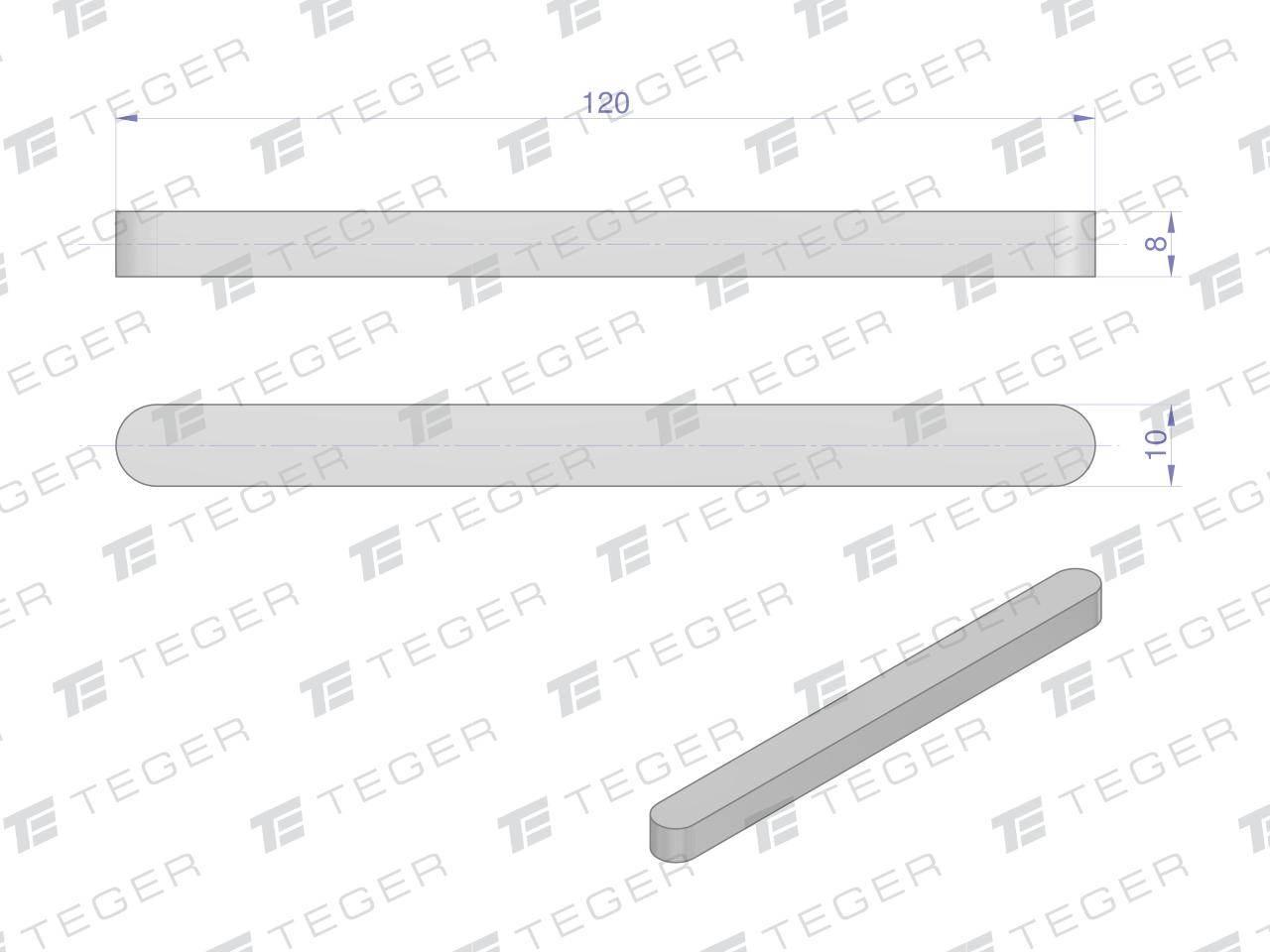 Wpust pryzmatyczny 10x8x120 TEGER, 10szt T-WPP-10X8X120 - zdjęcie 2