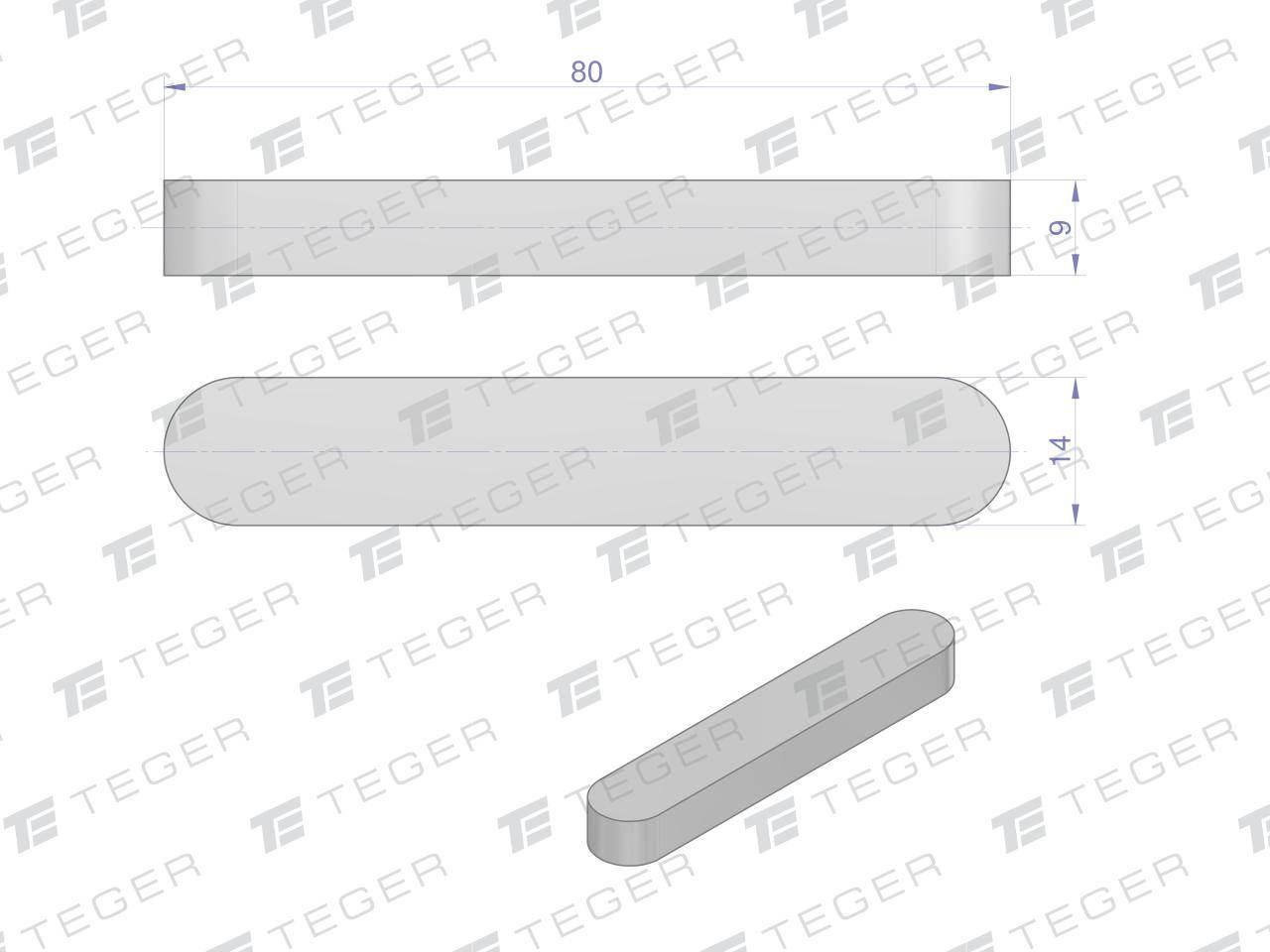 Wpust pryzmatyczny 14x9x80 TEGER, 10szt T-WPP-14X9X80 - zdjęcie 2