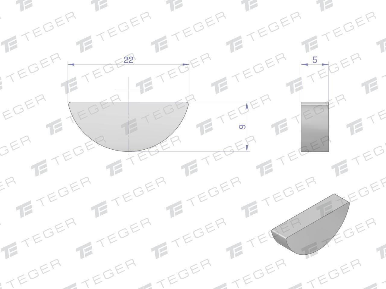 Wpust czółenkowy 5x9 TEGER, 10szt T-WPC-5X9 - zdjęcie 2