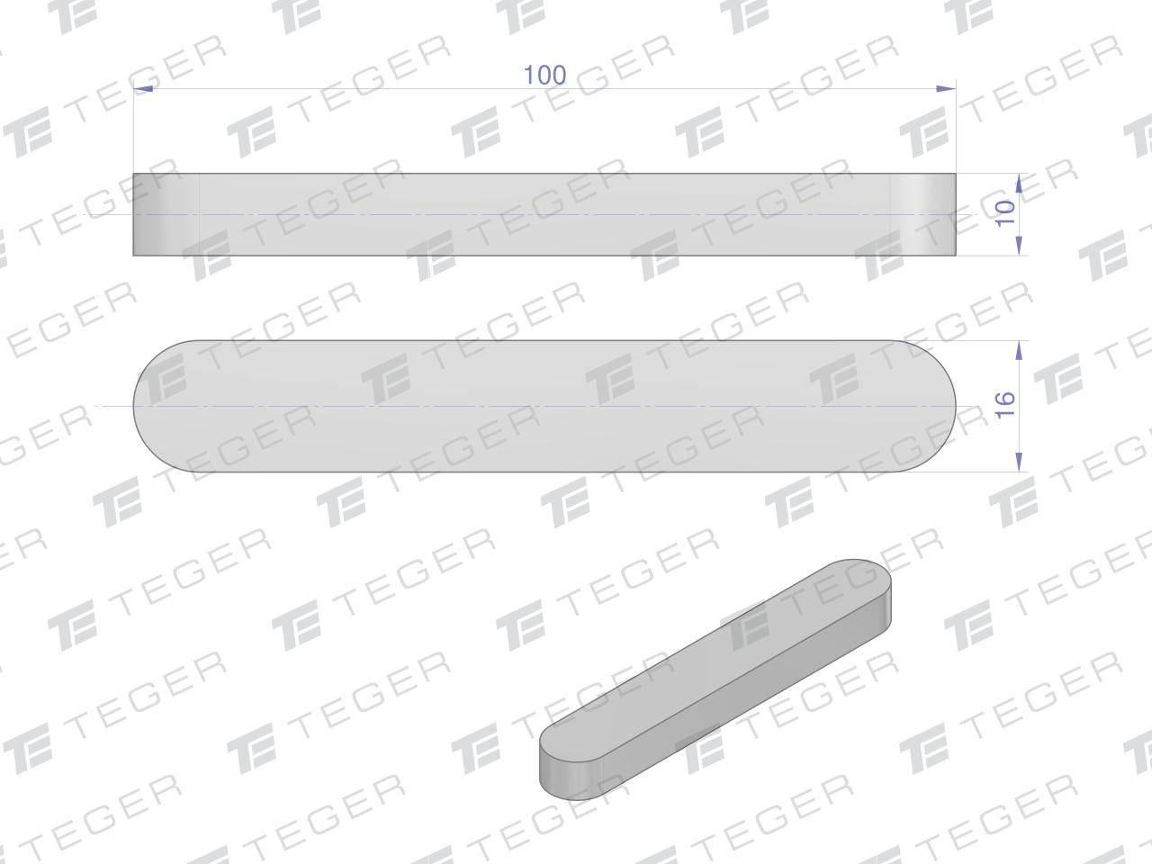 Wpust pryzmatyczny 16x10x100 TEGER, 10szt T-WPP-16X10X100 - zdjęcie 2