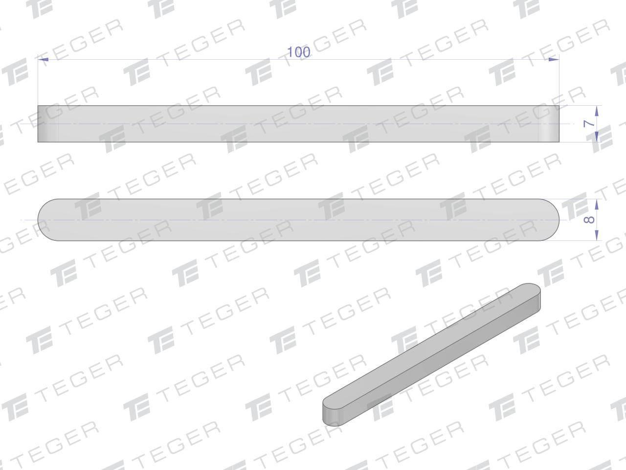 Wpust pryzmatyczny 8x7x100 TEGER, 10szt T-WPP-8X7X100 - zdjęcie 2