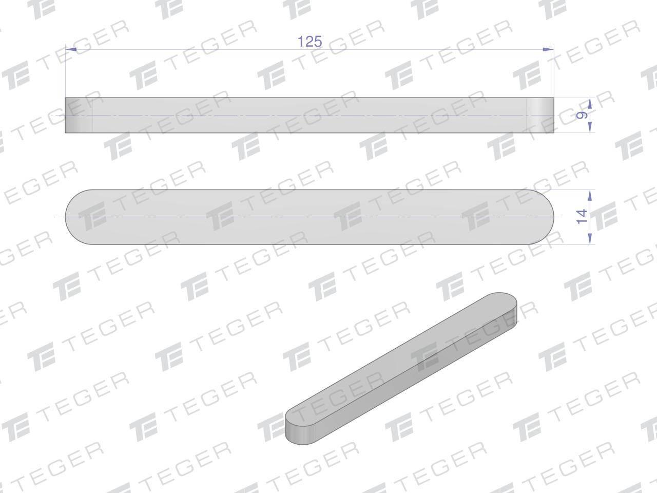 Wpust pryzmatyczny 14x9x125 TEGER, 10szt T-WPP-14X9X125 - zdjęcie 2