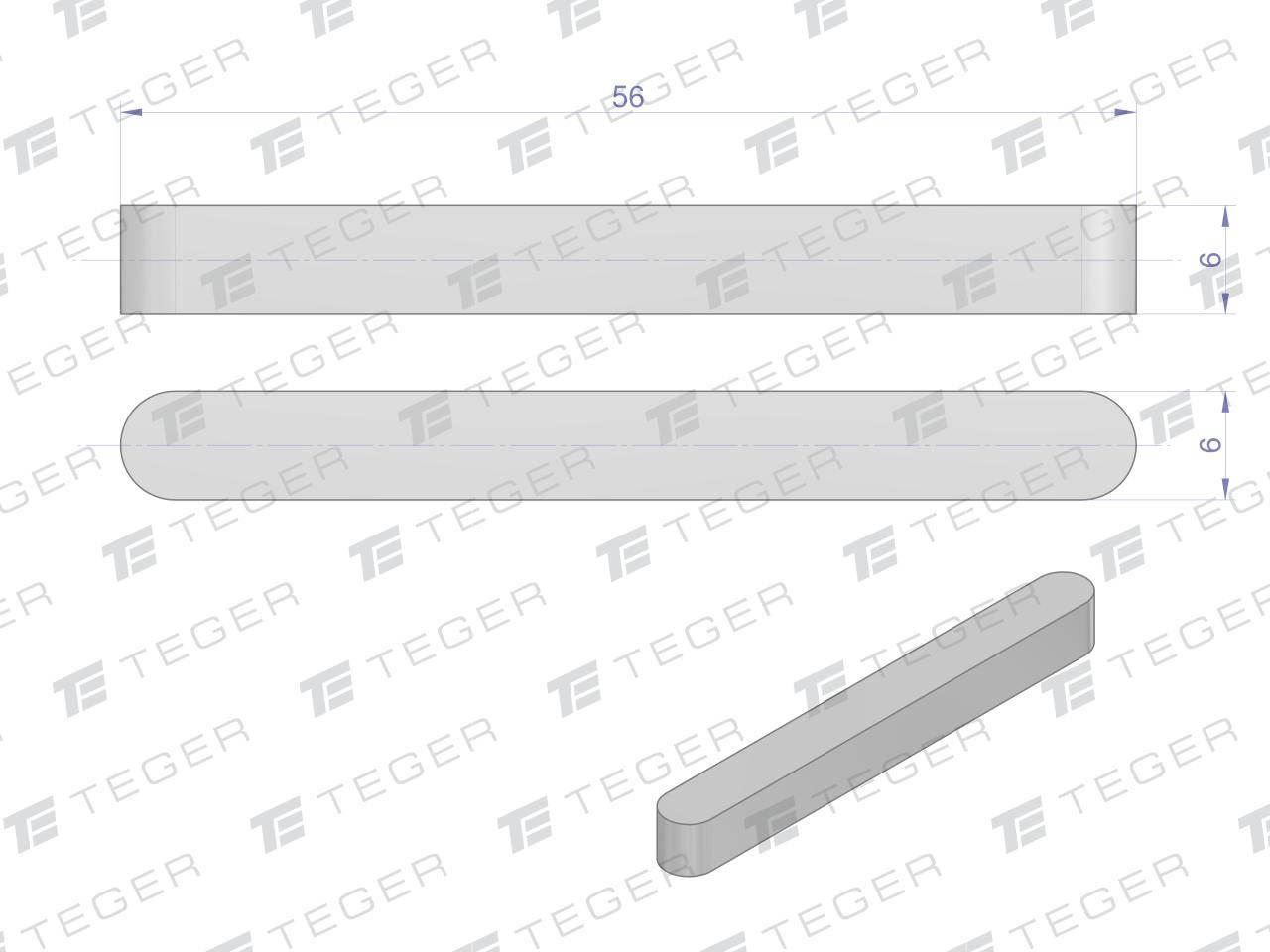 Wpust pryzmatyczny 6x6x56 TEGER, 10szt T-WPP-6X6X56 - zdjęcie 2