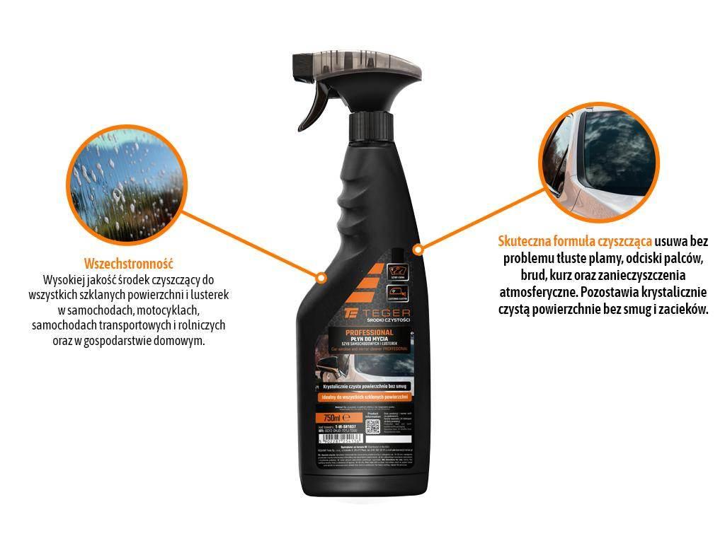 Płyn do mycia szyb samochodowych i lusterek - PROFESSIONAL, 750ml - atomize - zdjęcie 2