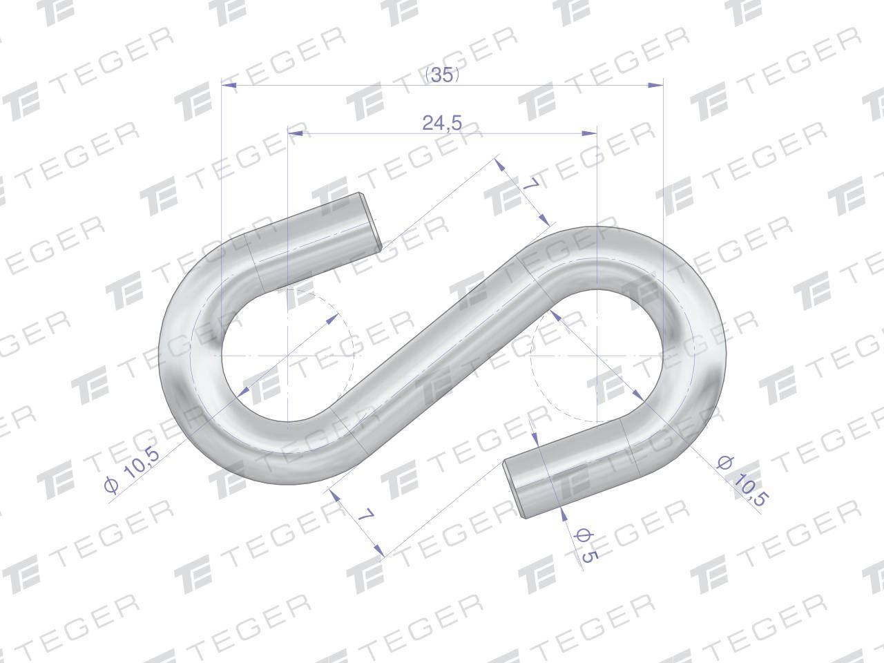Łącznik typu S 5mm TEGER, 10szt T-LS-5 - zdjęcie 2