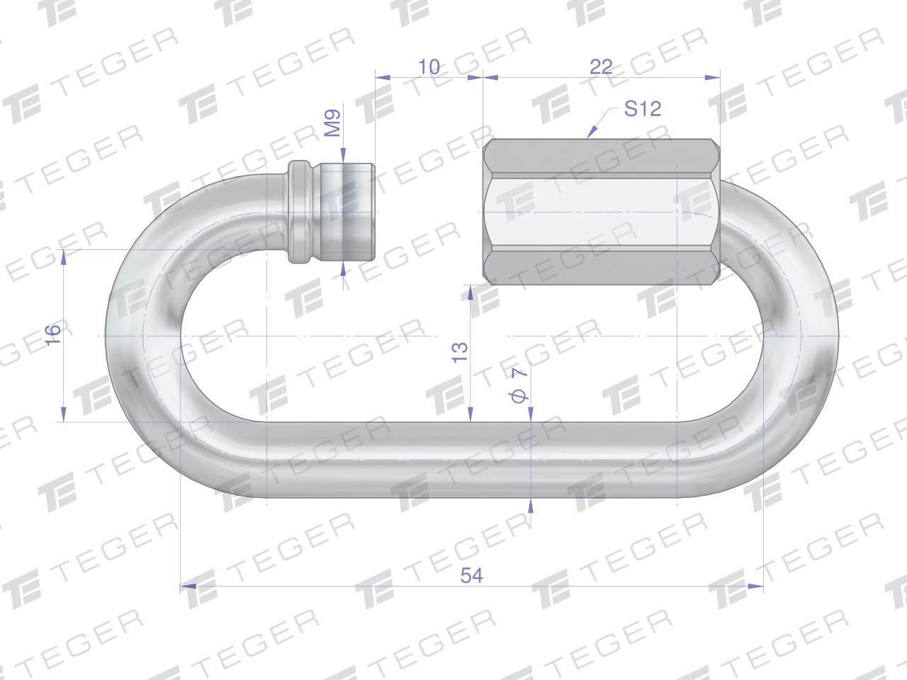 Ogniwo skręcane 7mm TEGER, 10szt T-OS-7 - zdjęcie 2