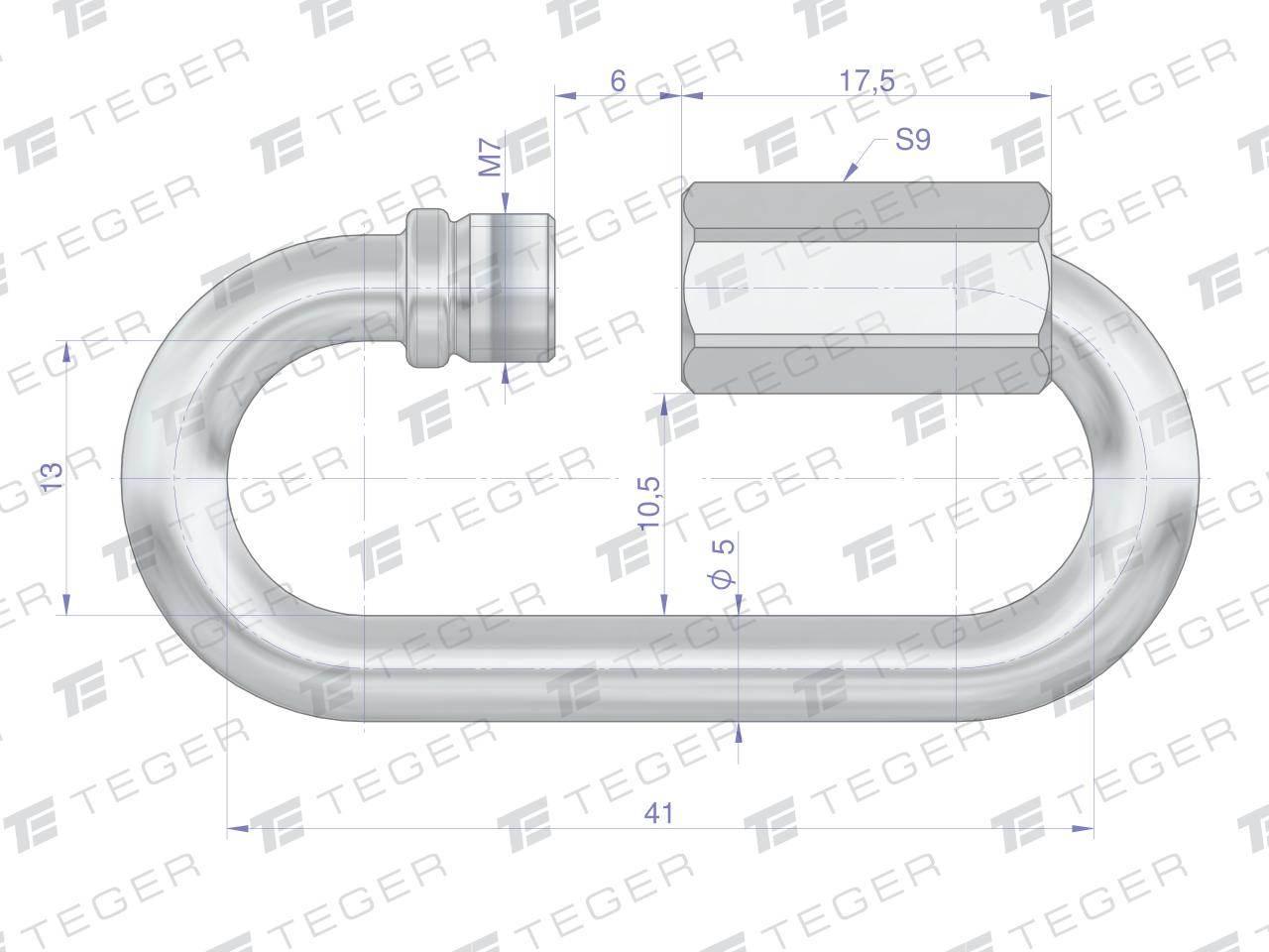 Ogniwo skręcane 5mm TEGER, 25szt T-OS-5 - zdjęcie 2