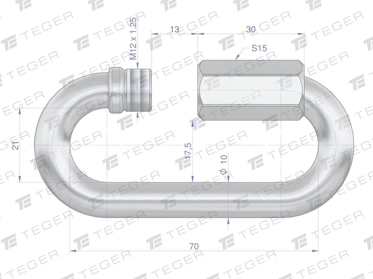 Ogniwo skręcane 10mm TEGER, 10szt T-OS-10 - zdjęcie 2