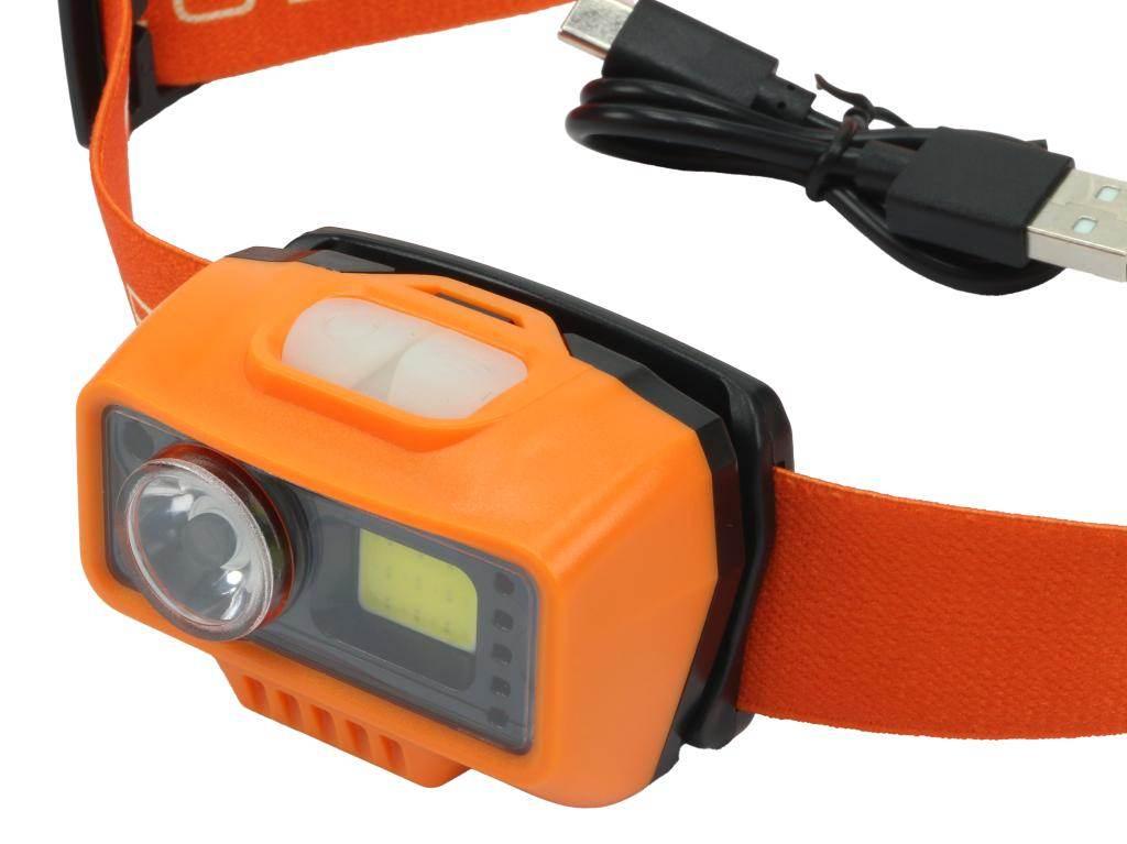 Latarka czołówka LED COB, 500 Lm uruchamiana gestem akumuator 1400 mAh łado - zdjęcie 2