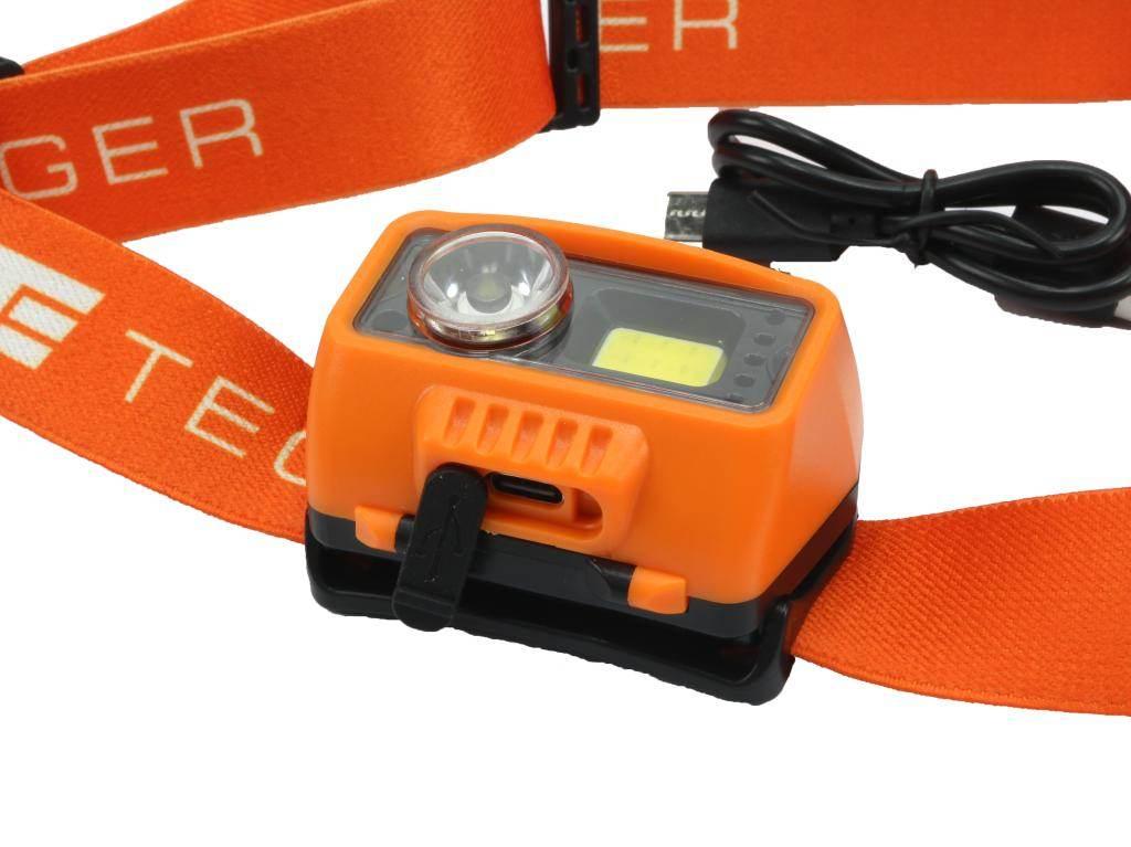 Latarka czołówka LED COB, 500 Lm uruchamiana gestem akumuator 1400 mAh łado - zdjęcie 3