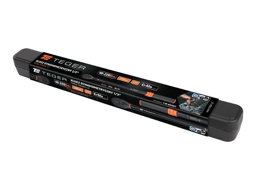 Klucz dynamometryczny, 1/2" 40-220Nm 72T / 500mm, Teger T-W-KDT001 - zdjęcie 3