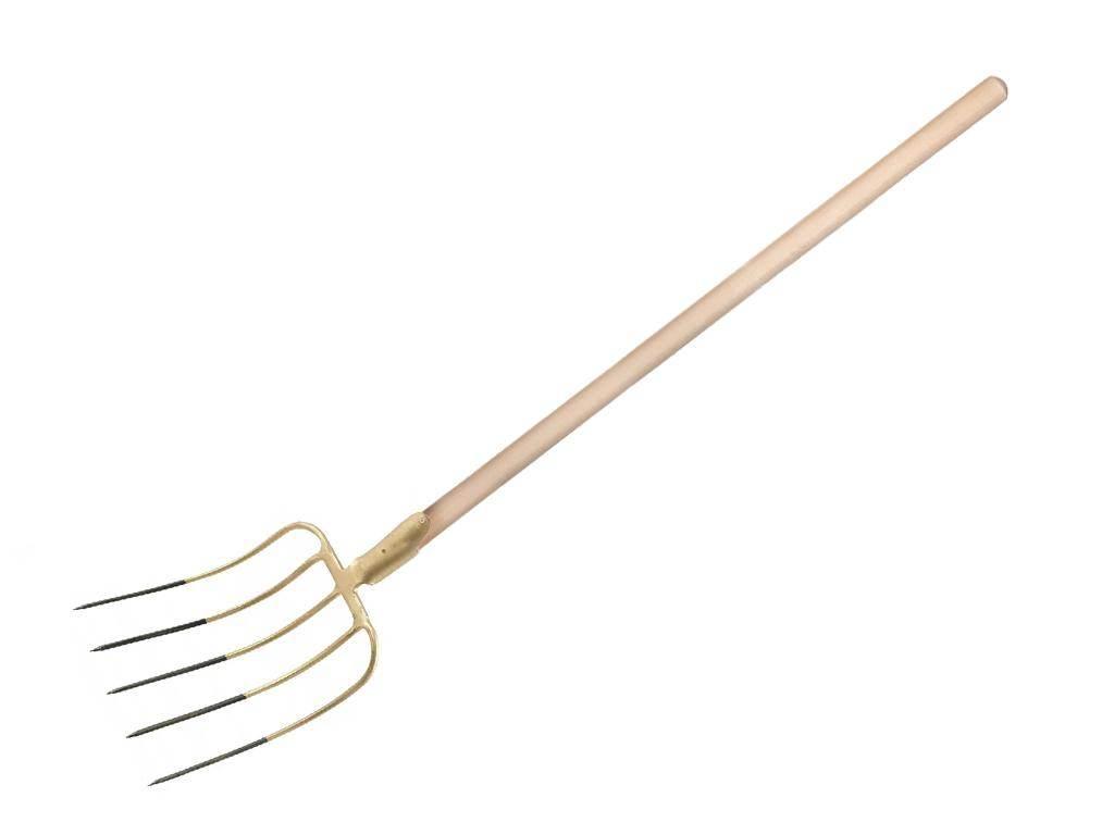 Widły gospodarcze 5-zębne na drewnianym trzonku, (dł. 1500 mm), kute, Teger