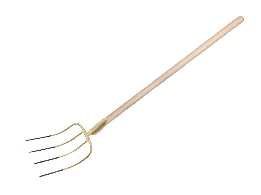 Widły gospodarcze 4-zębne na drewnianym trzonku, (dł. 1500 mm), kute, Teger