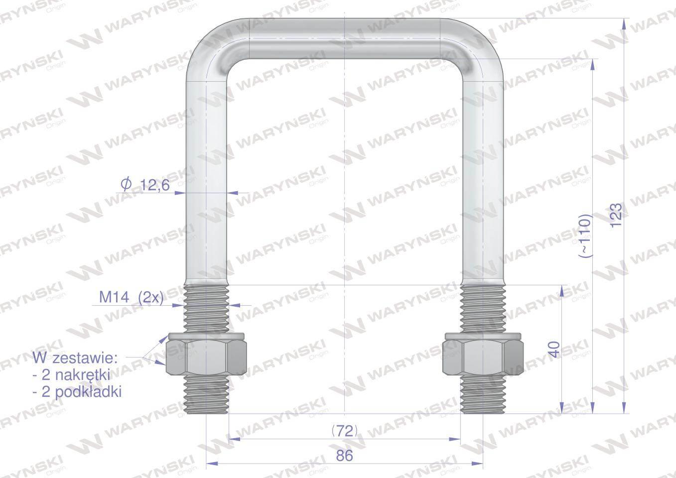 Jarzmo, Cybant, M14 72x110, Waryński W-M14-70X110 - zdjęcie 3