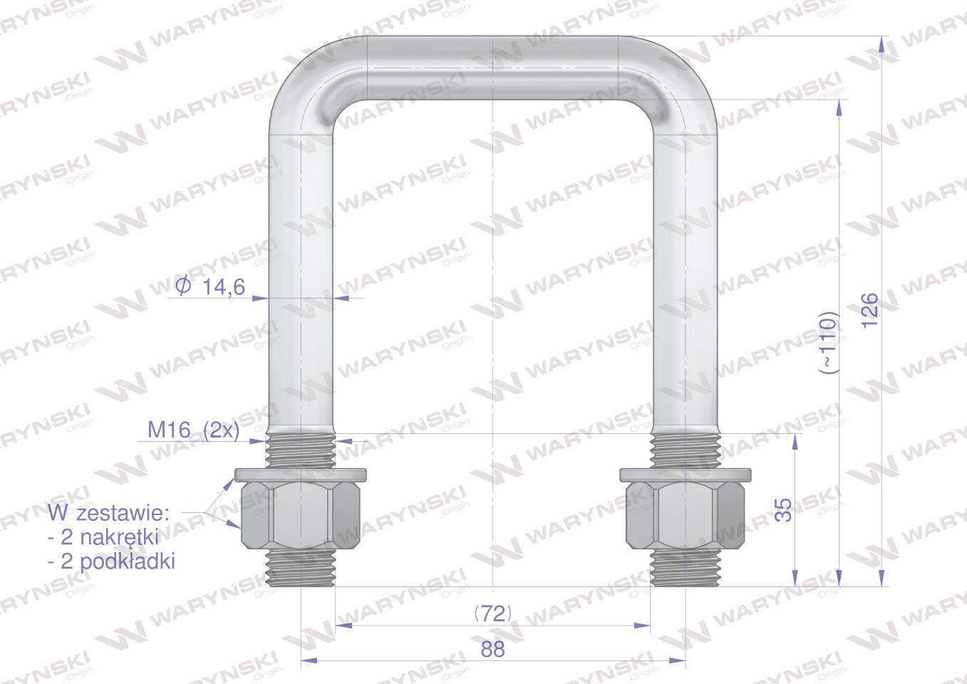 Jarzmo, Cybant, M16 72x110, Waryński W-M16-70X110 - zdjęcie 3