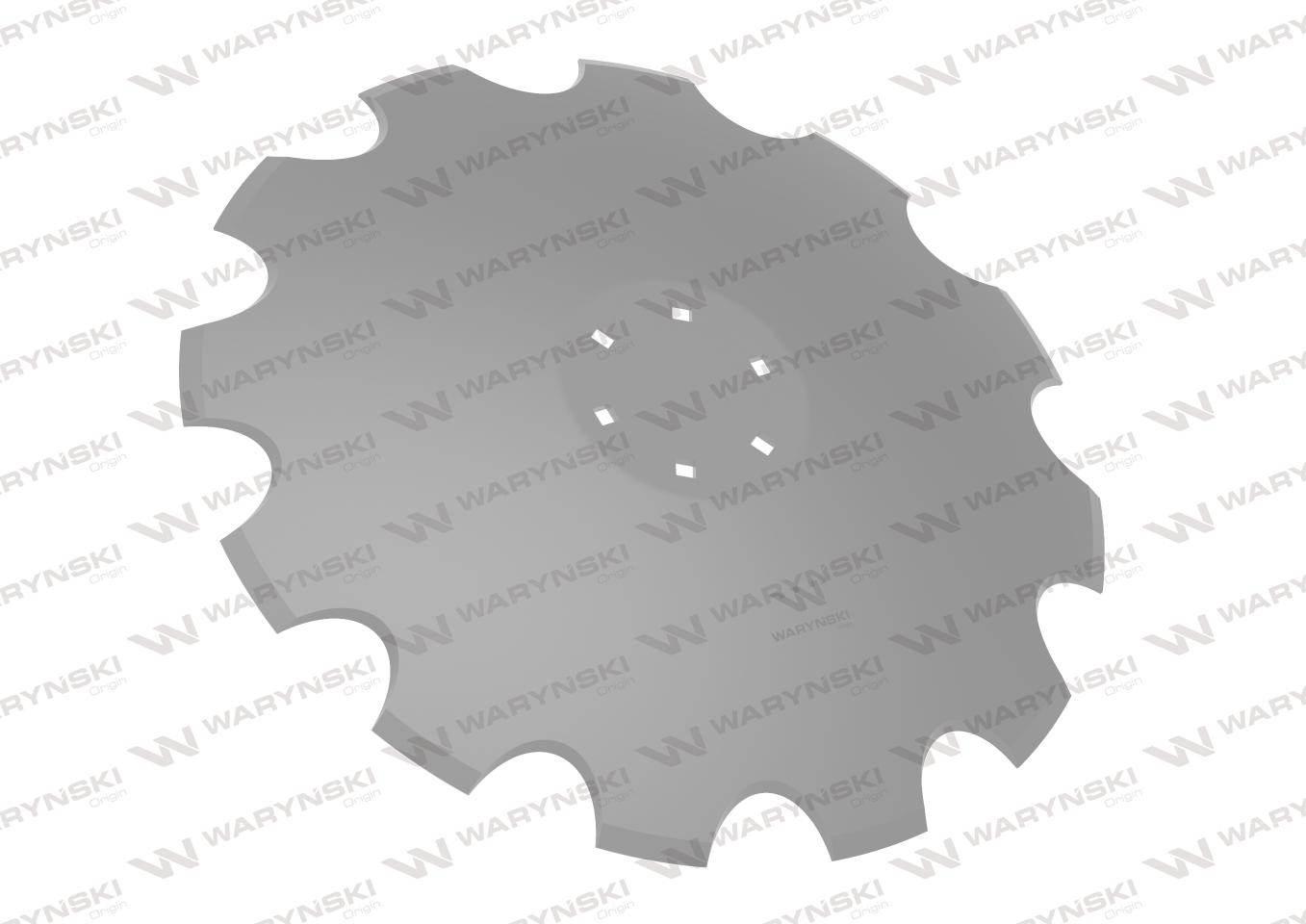 Talerz, uzębiony Z-12 fi 610 mocowanie 6/120 grubość 6 mm stal borowa prost