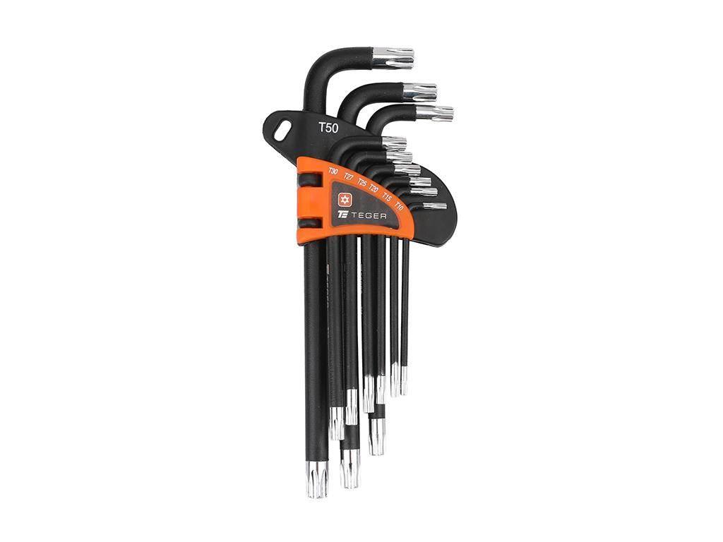 Zestaw kluczy imbusowych, TORX T10-T50 - DŁUGIE 9szt, Teger T-W-KITZE002