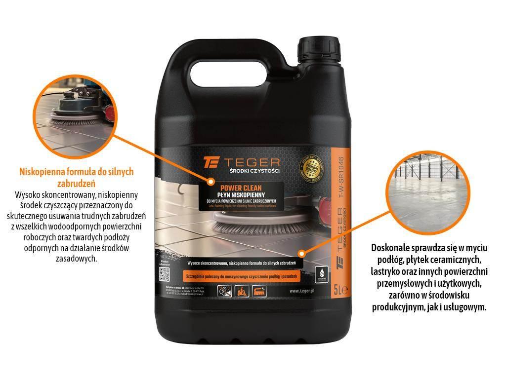 Płyn niskopienny do mycia powierzchni silnie zabrudzonych POWER CLEANING, 5 - zdjęcie 2
