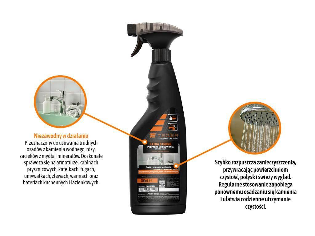 Preparat do usuwania osadów z kamienia i rdzy EXTRA STRONG, 750ml - atomize - zdjęcie 2