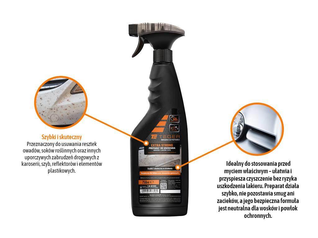 Preparat do usuwania owadów z lakieru i szyb EXTRA STRONG, 750ml - atomizer - zdjęcie 2