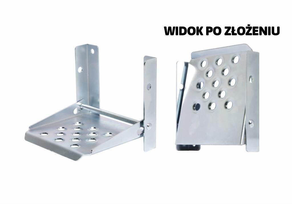 Stopień burty składany ocynkowany przyczepy, przyczepki 160x150mm SBP1 - zdjęcie 2