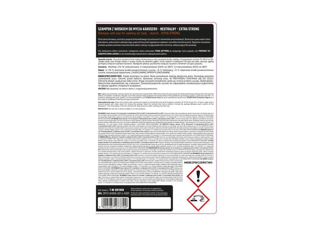 Szampon z woskiem do mycia karoserii - neutralny - EXTRA STRONG, 1l - konce - zdjęcie 3
