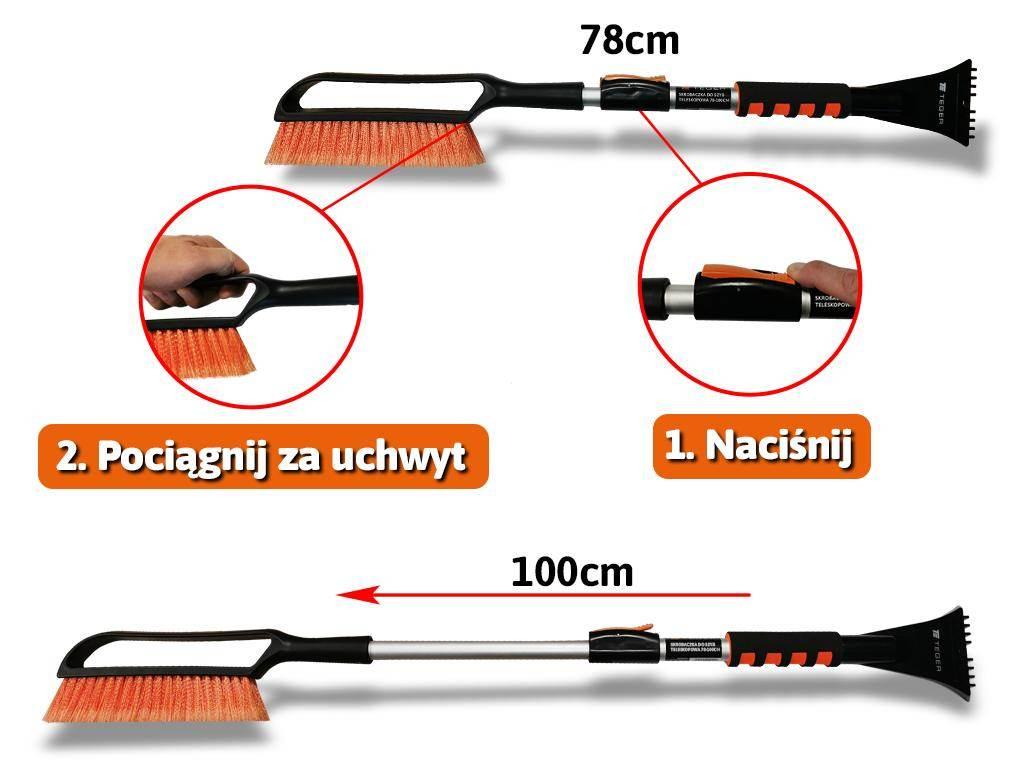 Skrobaczka do szyb teleskopowa 78-100cm TEGER T-SKRT
