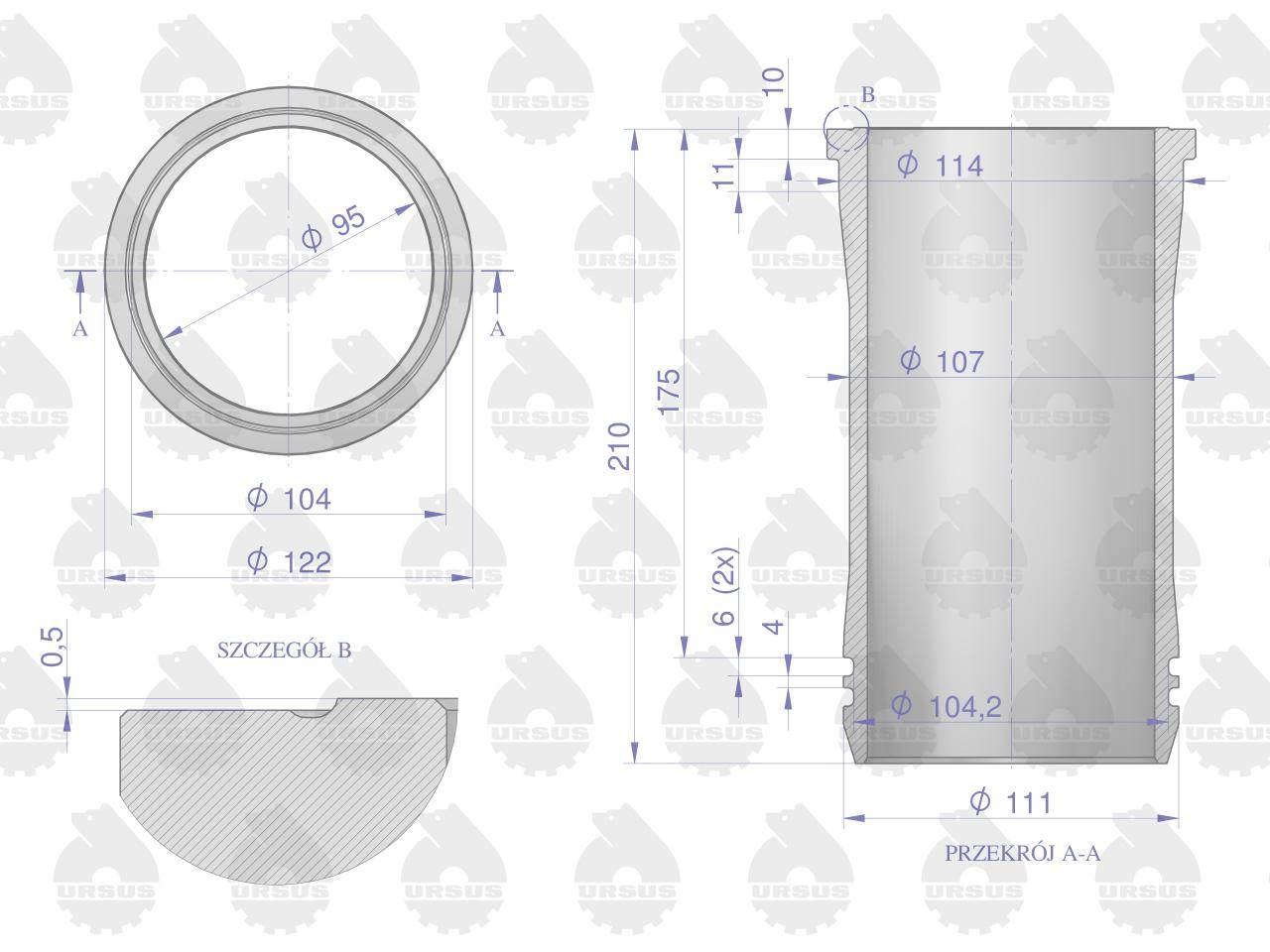 Zestaw naprawczy silnika 55110018 950116 C-360 (komplet) ORYGINAŁ URSUS - zdjęcie 3