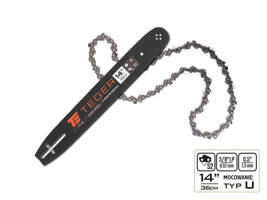 Zestaw tnący, 14" (36 cm) prowadnica + łańcuch, 3/8", 1,3 mm, 52 og., 9z, m - zdjęcie 2