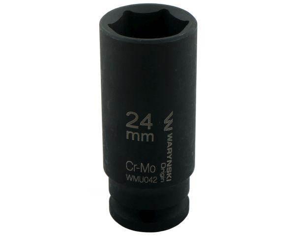Nasadka udarowa sześciokątna długa 1/2" 24mm crmo din 3129 waryński