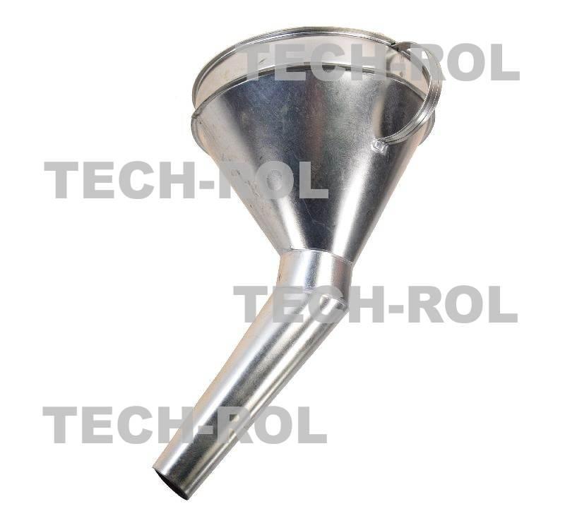 Lejek do paliwa metalowy wygięty z uchwytem średnica wlewu 170 mm LEJ004
