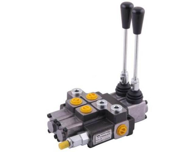 Rozdzielacz hydrauliczny 2-sekcyjny max przepływ 40L (1-sekcja nurnikowa) W