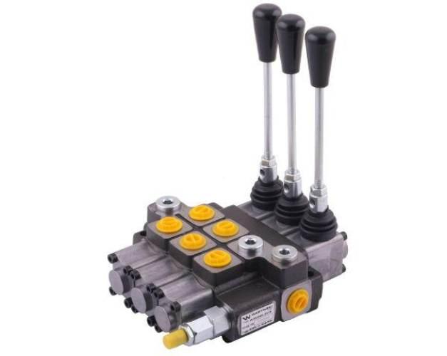 Rozdzielacz hydrauliczny 3-sekcyjny max przepływ 40L (1-sekcja nurnikowa) W