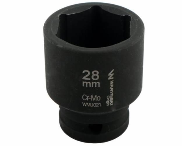 Nasadka udarowa sześciokątna 1/2". 28 mm. CrMo. DIN 3129. Waryński WMU021