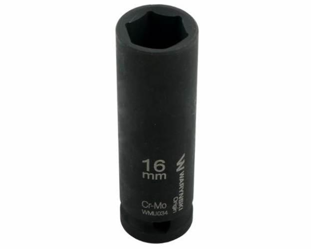 Nasadka udarowa sześciokątna długa 1/2". 16 mm. CrMo. DIN 3129. Waryński