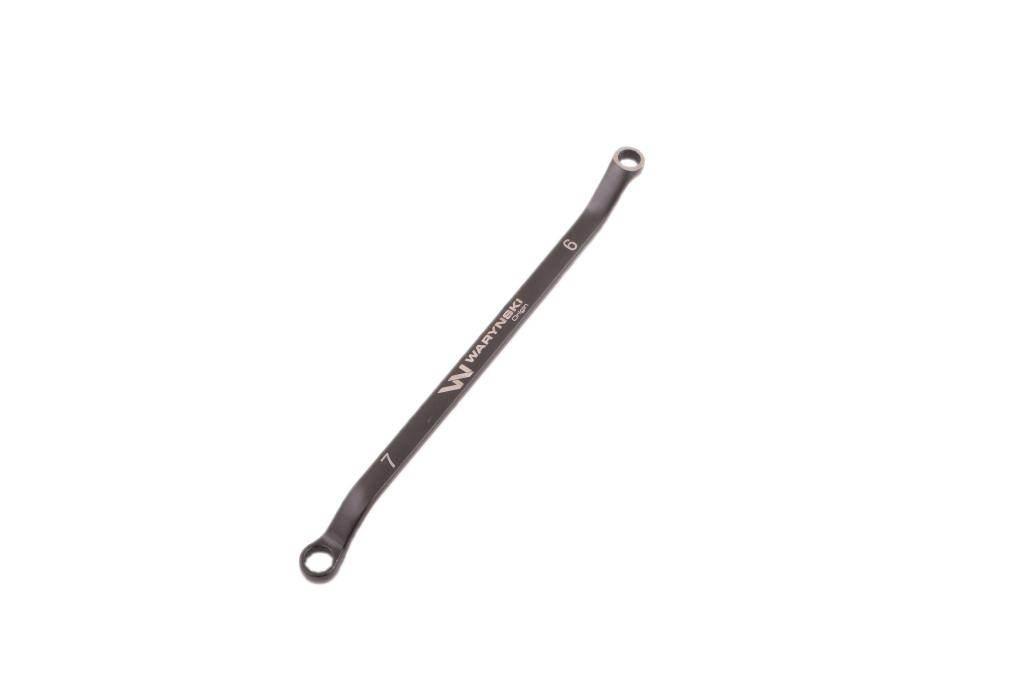 Klucz oczkowy odsadzony 6 x 7 mm. CrV standard ASME B107.9 Waryński WMK113