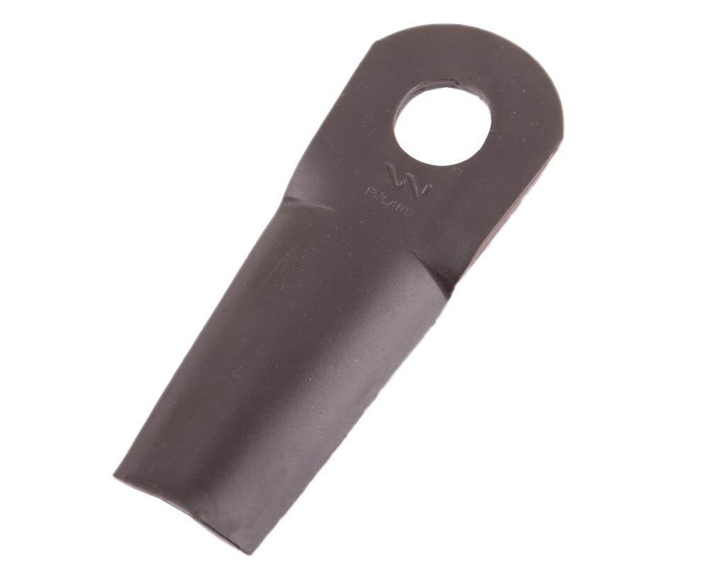 Nóż. nożyk kosiarka gięty 132X50X4mm otwór 20.5x23 zastosowanie 13800013 JF