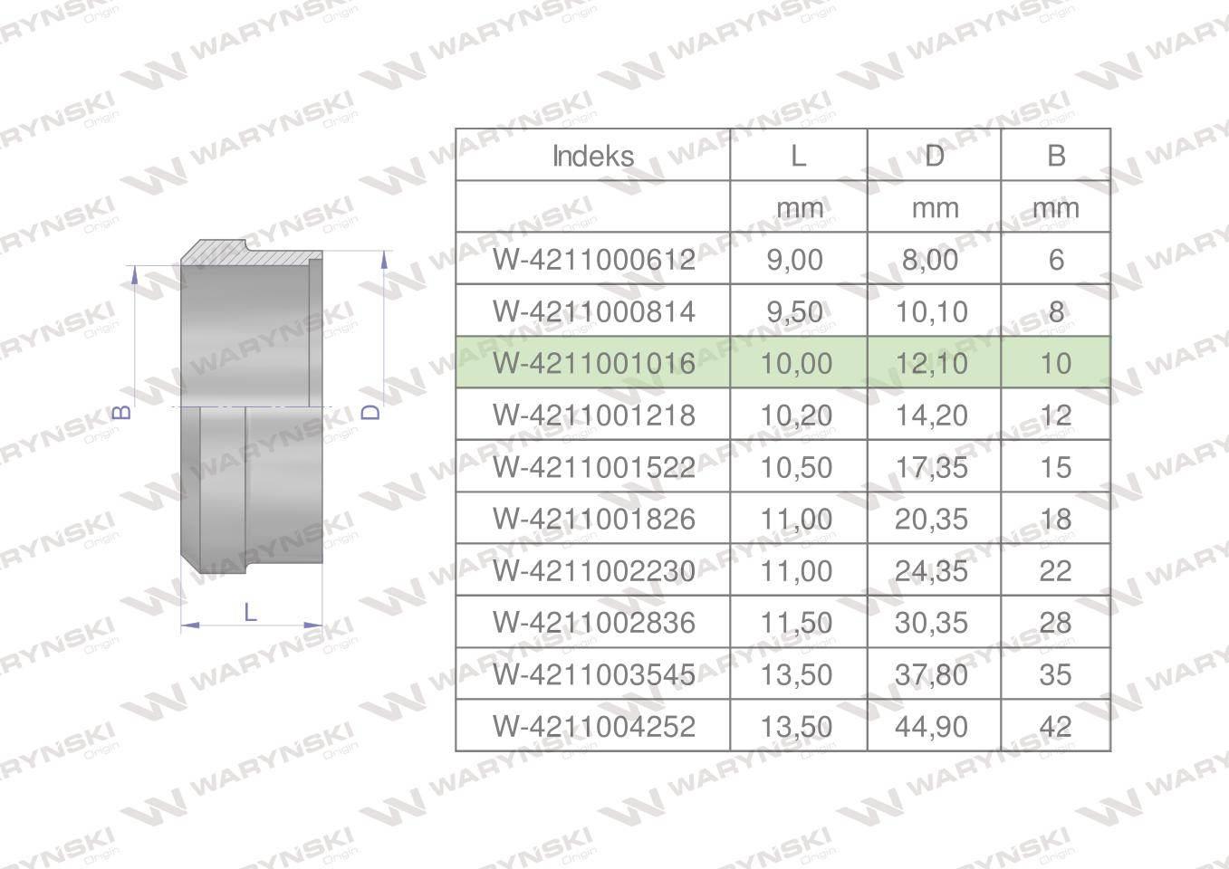 Pierścień zacinający hydrauliczny (DPR10L/S) 10L/10S Waryński 20szt