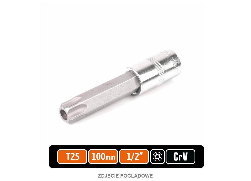 Klucz nasadowy 1/2" z bitem TORX T25x100 mm - z otworem, S2/CR-V, Teger
