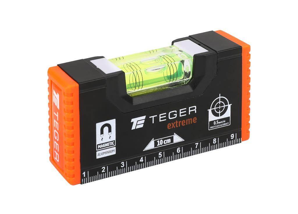 Poziomnica aluminiowa/magnetyczna 10 cm Extreme / TEGER T-NB-POZ-10