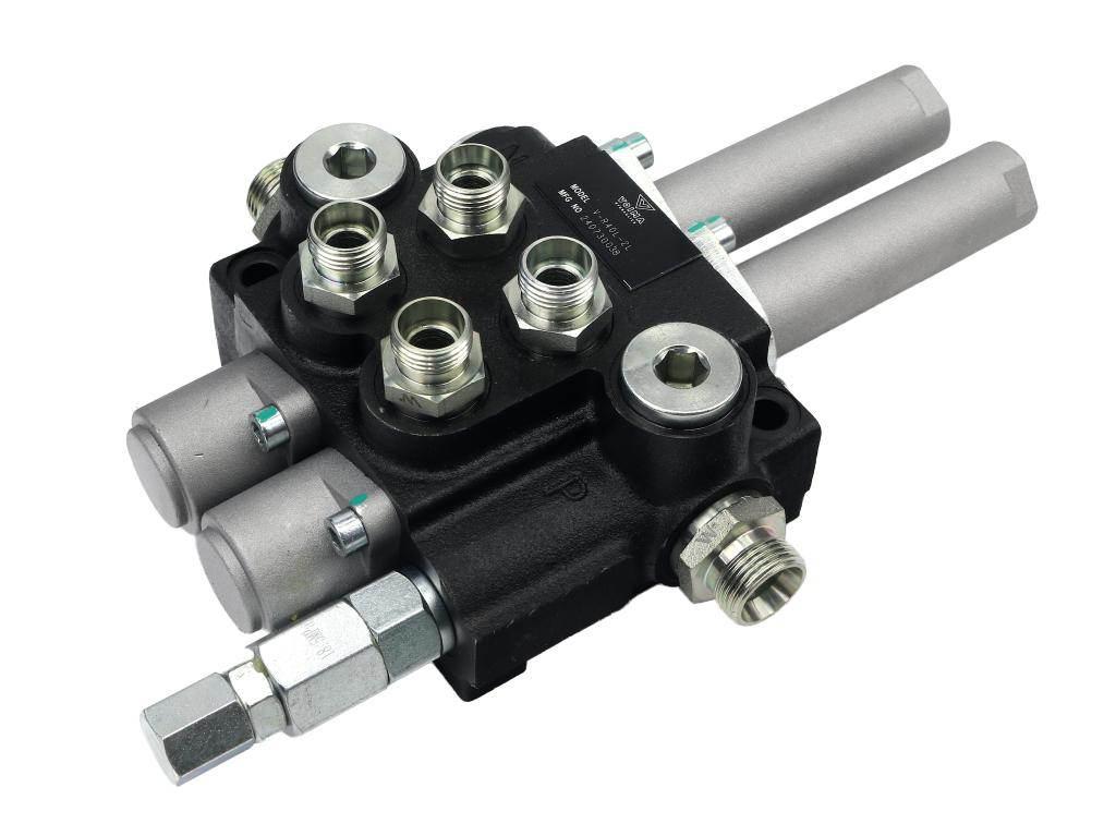 Zestaw - rozdzielacz hydrauliczny 2-sekcyjny na linki + elementy złączne VO
