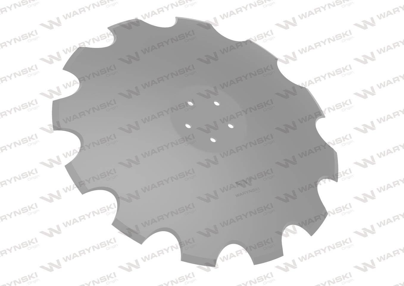 Talerz, uzębiony Z-12 fi 610 mocowanie 5/98 grubość 5 mm stal borowa prosta
