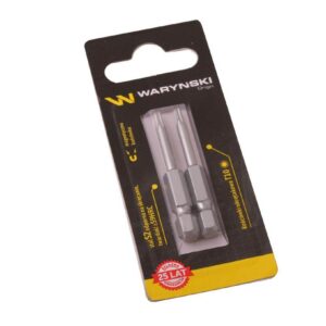 Końcówki wkrętakowe bity t10 50mm waryński komplet w blistrze dwusztukowym