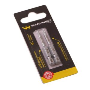 Końcówki wkrętakowe bity t15 50mm waryński komplet w blistrze dwusztukowym