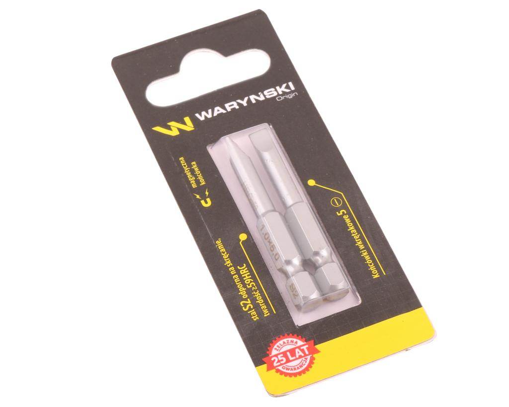 Końcówki wkrętakowe bity 5 50mm waryński komplet w blistrze dwusztukowym