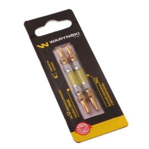 Końcówki wkrętakowe z absorberem ph2 65mm waryński komplet w blistrze dwusztukowym