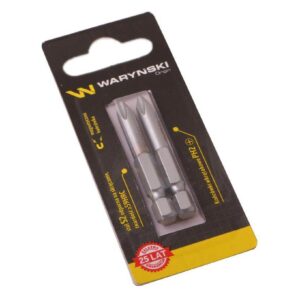 Końcówki wkrętakowe bity ph2 50mm waryński komplet w blistrze dwusztukowym