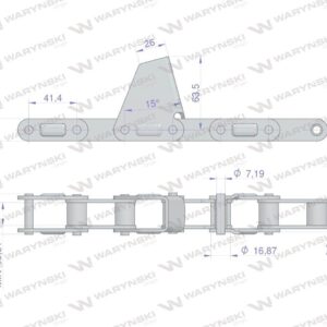 Łańcuch obrywacza kolb przystawki do kukurydzy zamknięty 54 ogniwa ca550x54a cpef2 7 płytek laschen cnh waryński