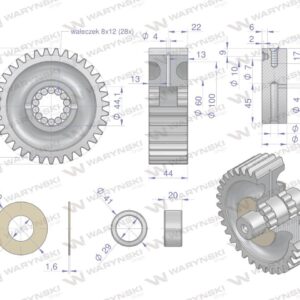 Satelita kompletny przedni napęd c-385 waryński