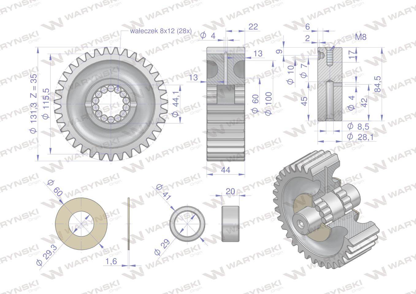 Satelita kompletny przedni napęd c-385 waryński